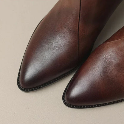 MAISON LORÉ™ | Bottines en cuir à talon bas