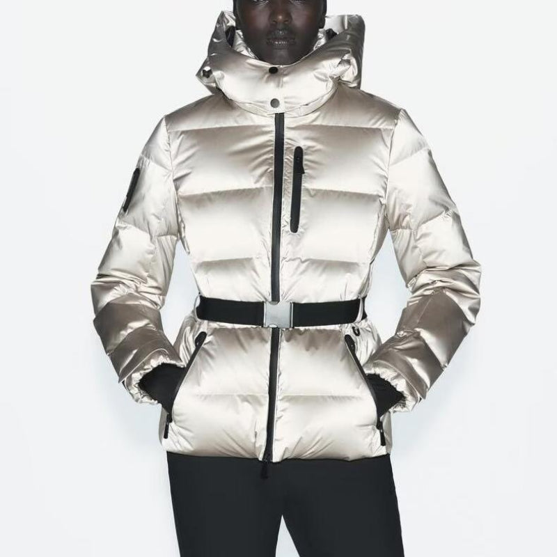 Veste de ski matelassée avec ceinture