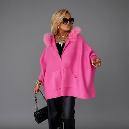 Cardigan Batwing Cocoon à Capuche