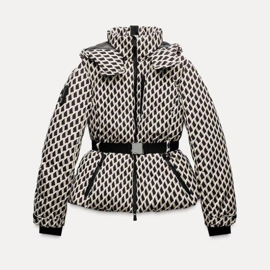 Veste de ski matelassée avec ceinture