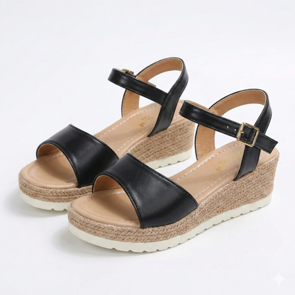 BuckleHeight™ - Sandales Compensées Boucle Cheville Femme