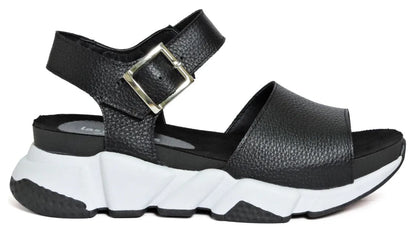 Sandales en cuir synthétique à bout ouvert