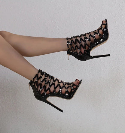 Calandra™ – Bottines Sandales Ajourées à Talons Hauts