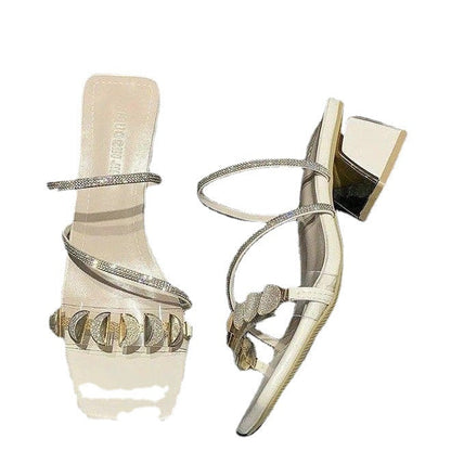 Sandales femme élégantes à strass