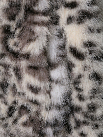 Manteau Court Imprimé en Fourrure Synthétique